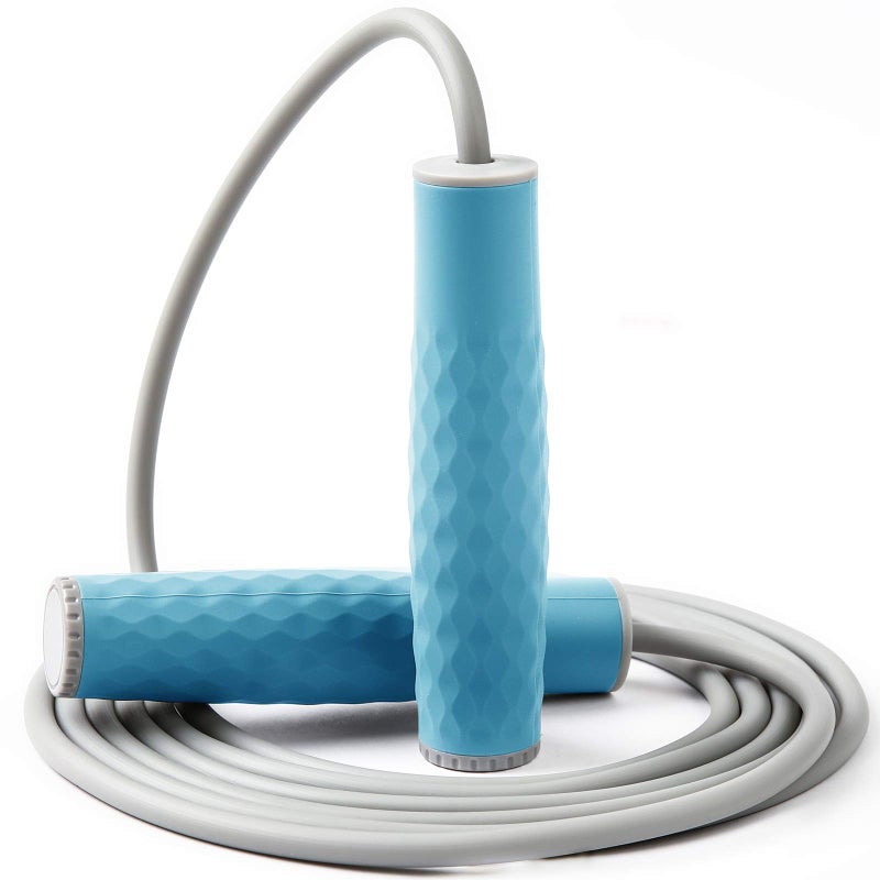 Proud Panda Weighted Jump Rope Workout 1LB Professional Skipping Rope with Adjustable Length&Silicone Comfortable Grips Heavy Jumpropes Adults Fitness Women Men Kids Cardio Boxing Endurance Training Exercise-Blue - Image 1